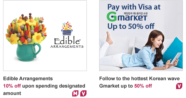 Edible Arrangements enjoy 10% off upon spending designated amount
Follow to the hottest Korean wave Gmarket up to 50% off
