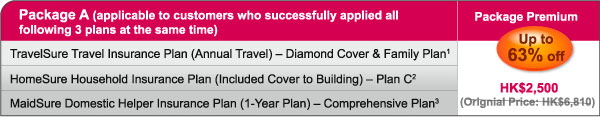 Package A (applicable to customers who successfully applied all following 3 plans at the same time)