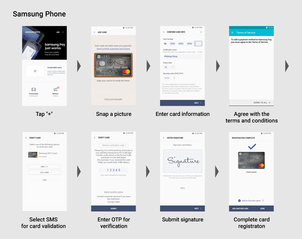Add Your Credit Cards with Samsung Pay app