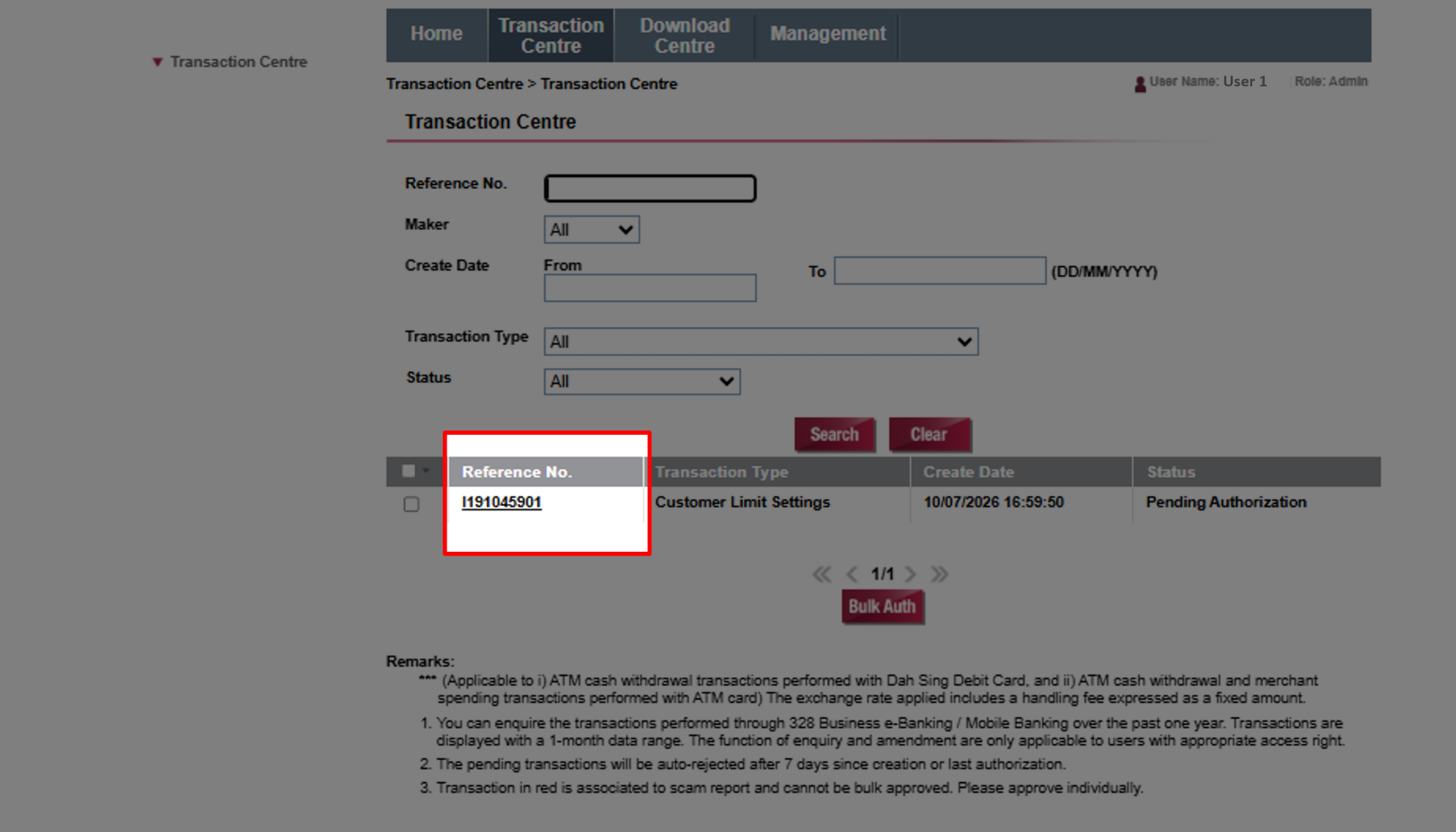 Select individual instruction by selecting the corresponding Reference No..