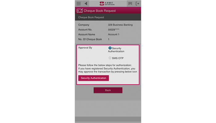Verify the details. If you choose to approve by SMS One-time Password, select SEND SMS OTP, enter the SMS OTP received on the mobile phone number registered with us for Two-factor Authentication and click Confirm;