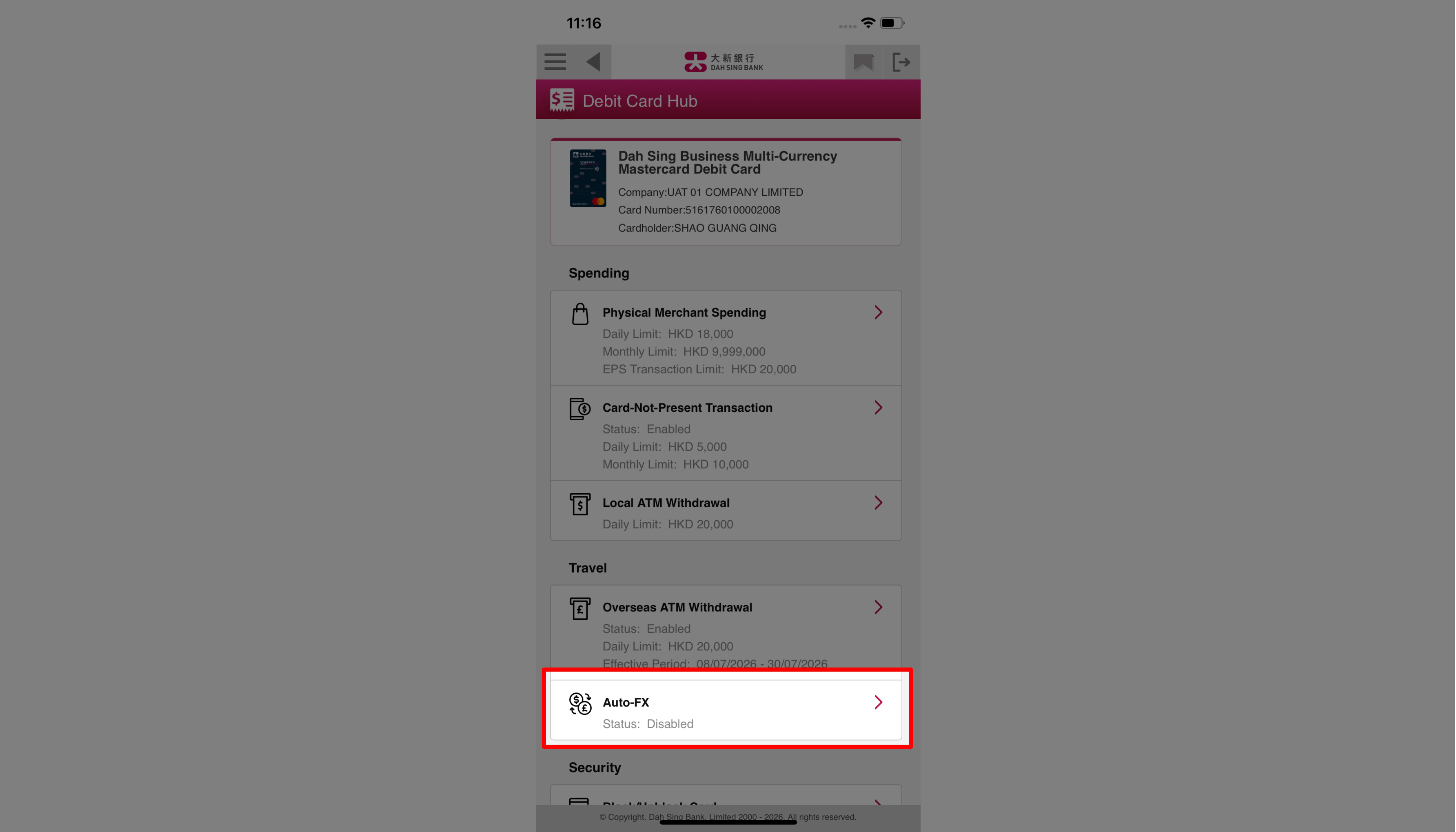 Enable Debit Card Auto-FX