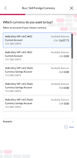 Select the corresponding credit account.